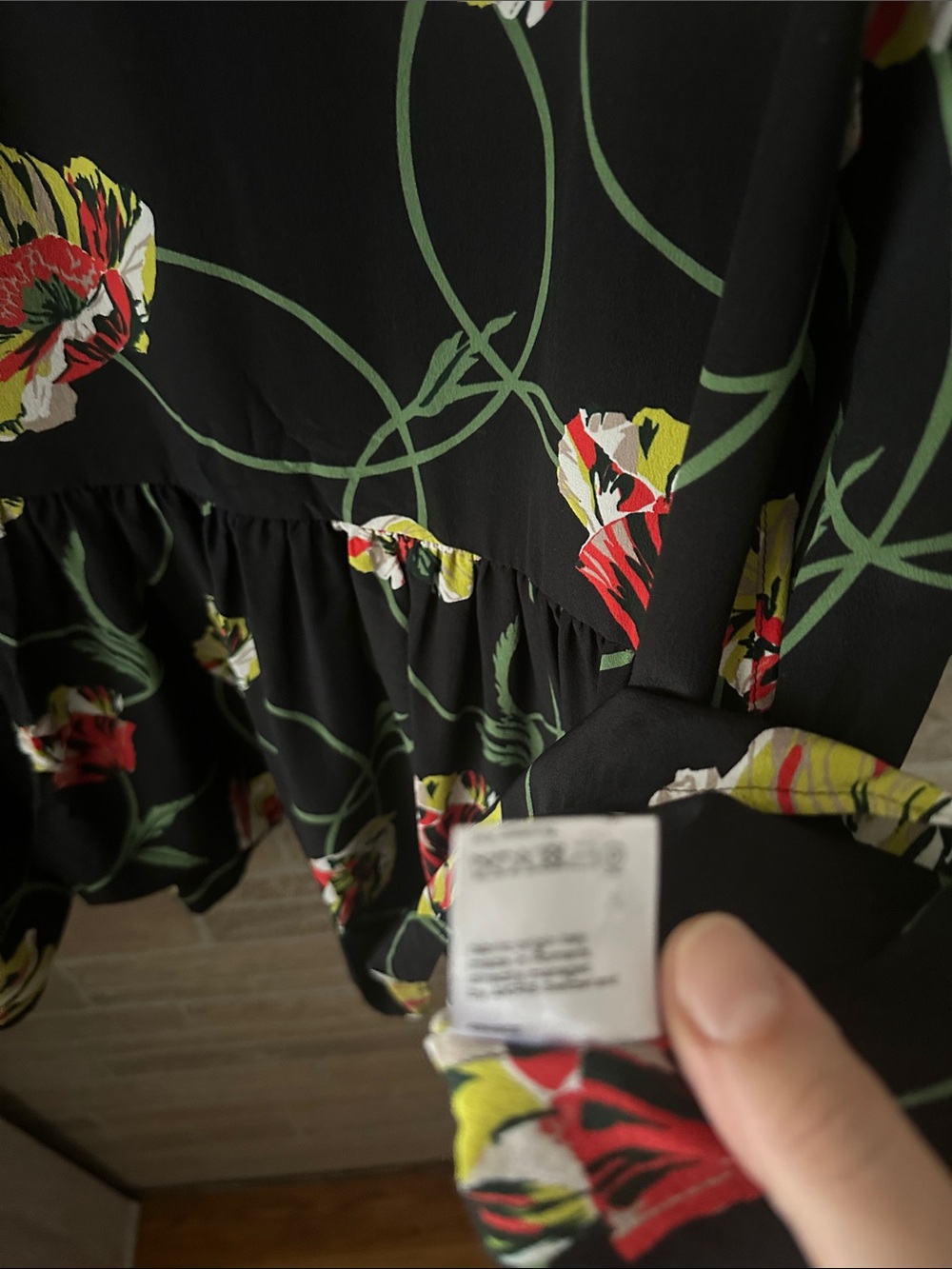 Akris Punto Crêpe de Chine Silk Dress Floral Poppy Print Size M 4-6 Tie Neck - Picture 8 of 8